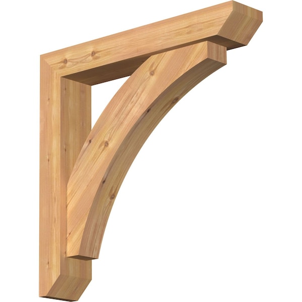 Ekena Millwork Thorton Slat Smooth Bracket w/ Offset Brace, Western Red Cedar, 5 1/2"W x 30"D x 30"H BKT0604X30X30THR06SWR - main